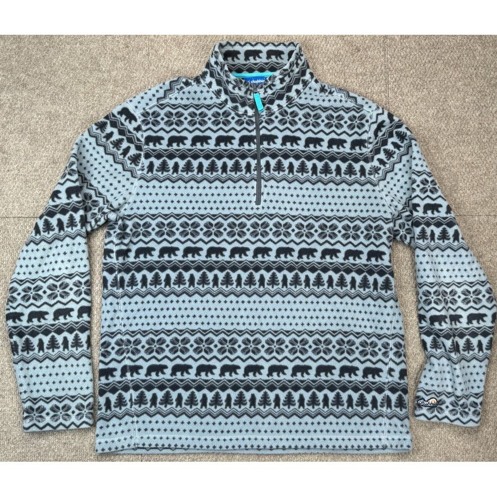 Chubbies Men's 1/4 Zip Long Sleeve Fleece Pullover Size Medium